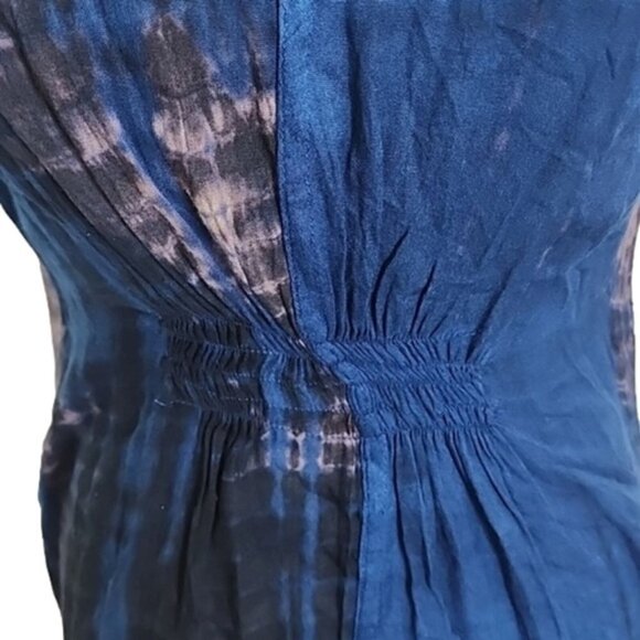 Soft Surroundings Midi Dress blue tie dyed sleeveless pockets, PS - Picture 4 of 8